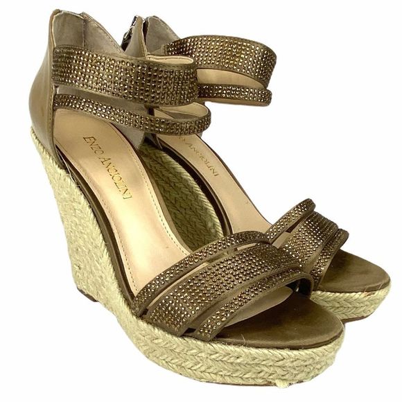 Enzo Angiolini Wedge Sandals Bronze - Picture 2 of 16
